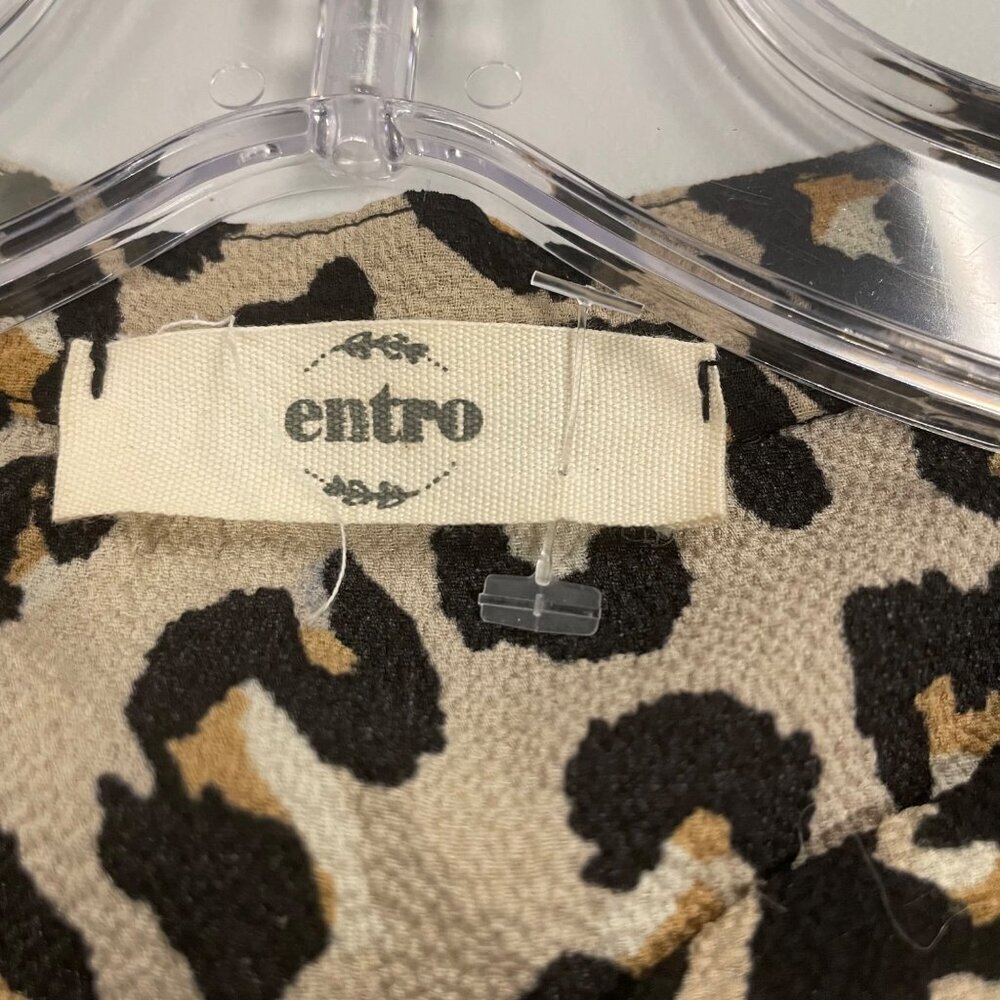 Entro Cheetah Print Shift Dress 3/4 Sleeve V-Neck Multicolor Size Small - Picture 8 of 9